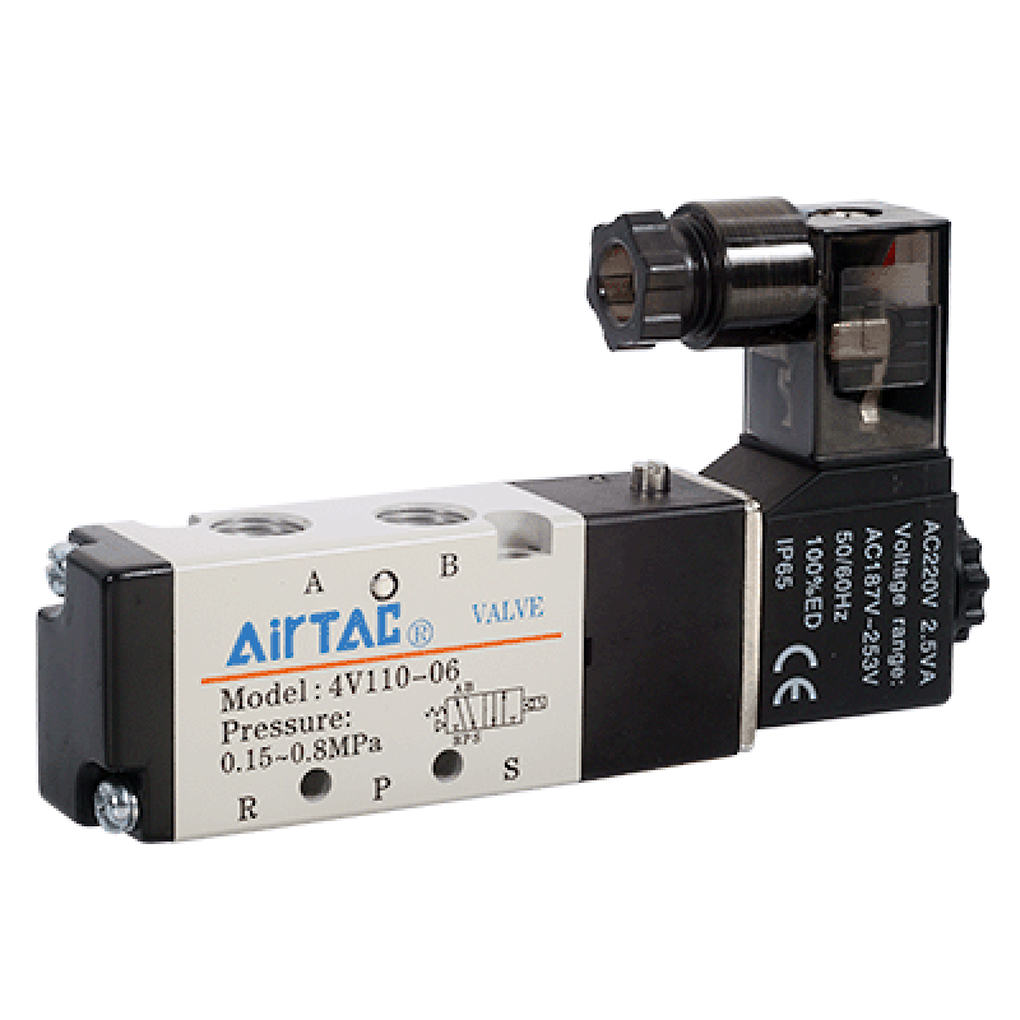 Van Điện Từ Khí Nén AIRTAC 4V110-06 (Van Khí Nén 5/2, Ren 9,6mm)